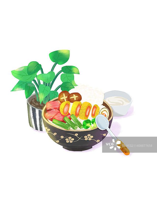 静物插画午餐食物图片素材