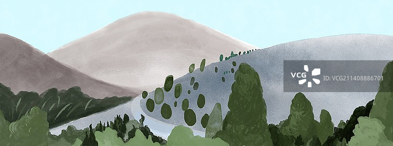 插画：大山图片素材