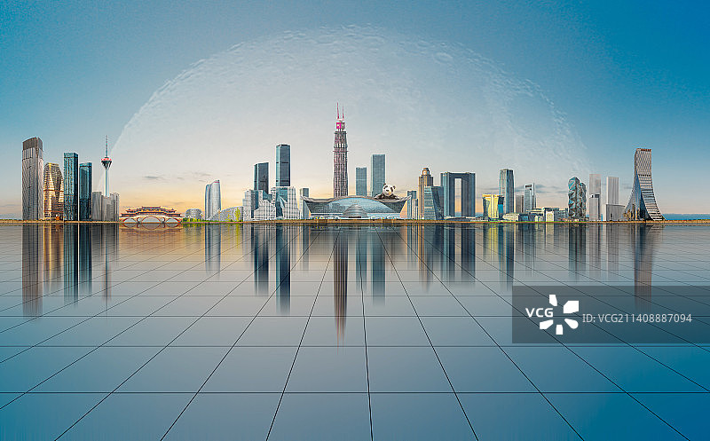 成都地标建筑城市天际线创意组合广场图片素材