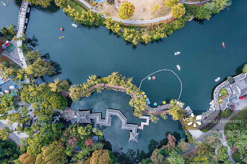苏州姑苏藕园与东园航拍图片素材