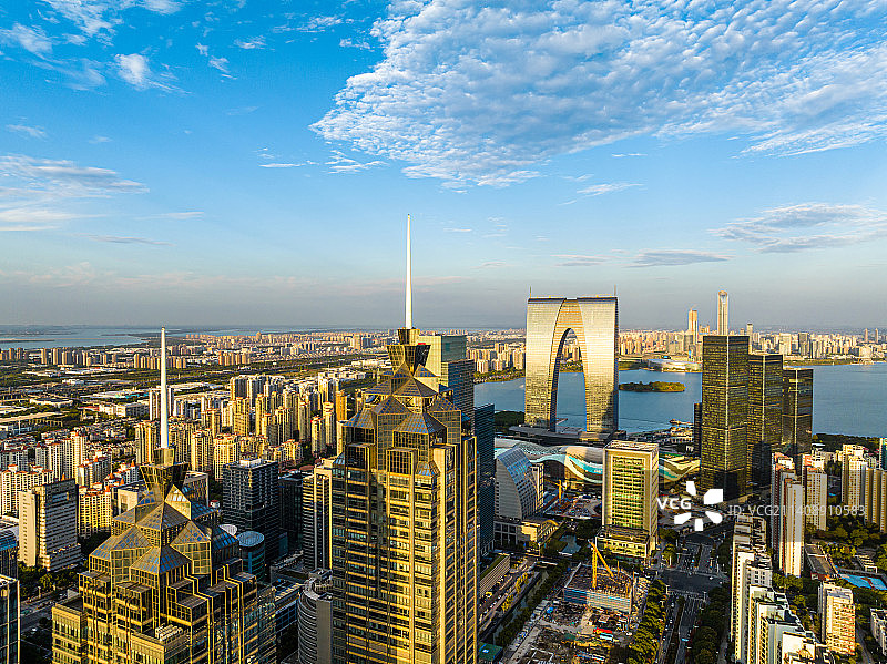 江苏苏州工业园区城市航拍图片素材