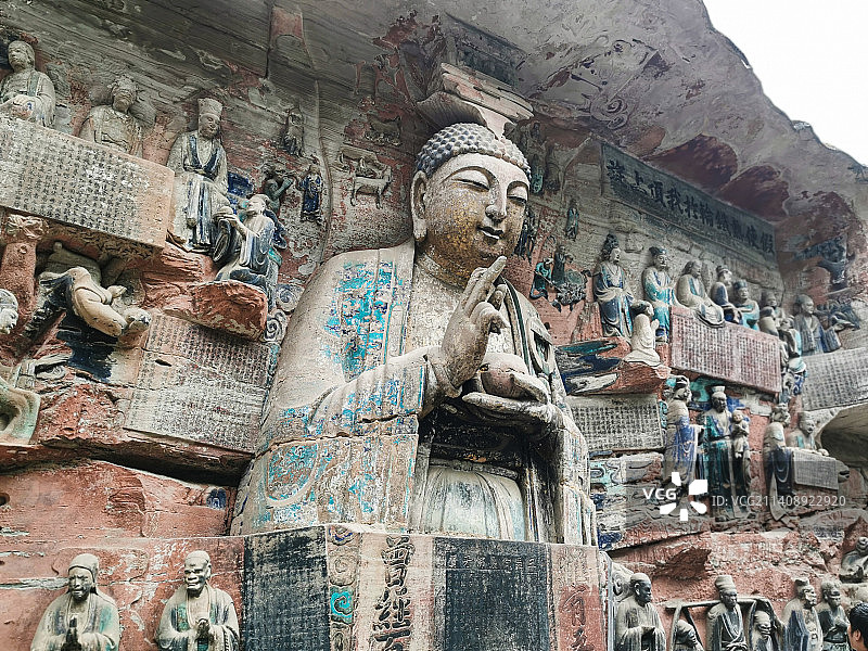 中国重庆大足石刻世界文化遗产图片素材