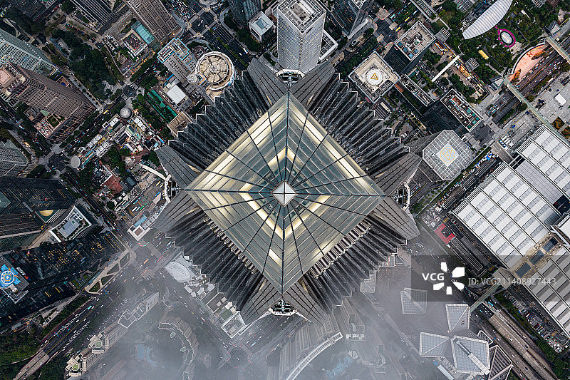 粤港澳大湾区深圳福田CBD平安金融中心云海航拍图片素材