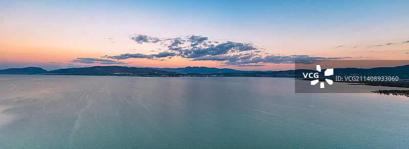 云南玉溪江川星云湖晚霞图片素材