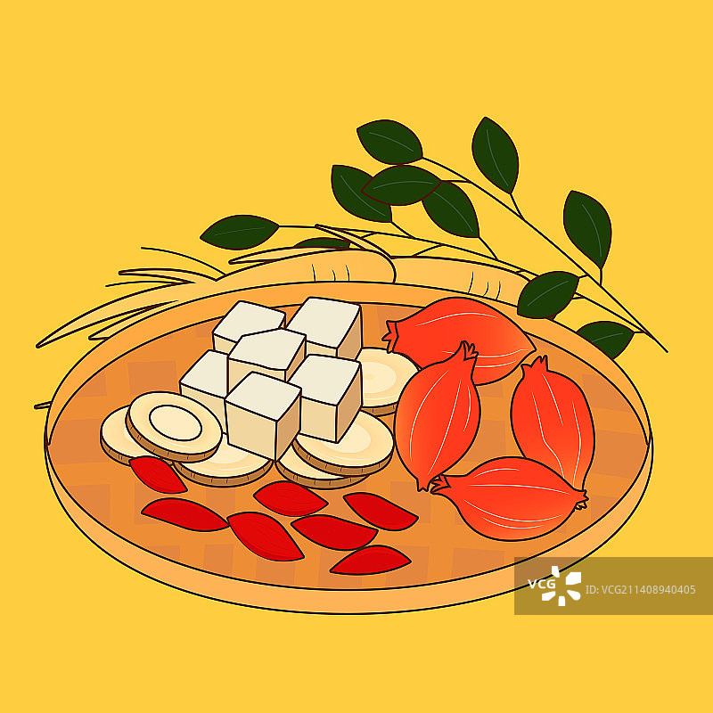 多种中医药材矢量插画图片素材