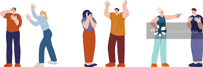 夫妻间的咒骂和羞辱图片素材