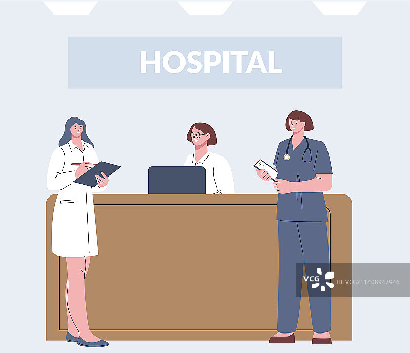 医院接待处医疗团队医生图片素材