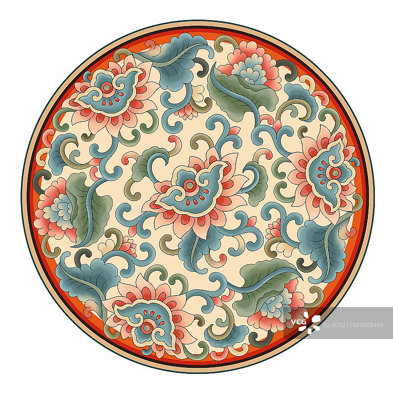 传统花纹圆形装饰图案图片素材