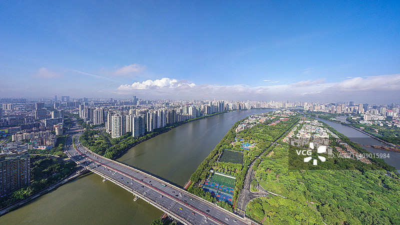 广州二沙岛广州大桥海珠区全景图片素材