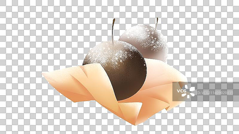 冻梨——唯美卡通手绘食物系列插画素材图片素材
