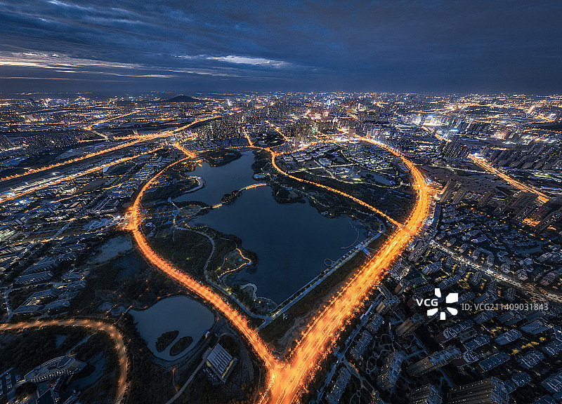 安徽合肥网红心形公路夜景图片素材