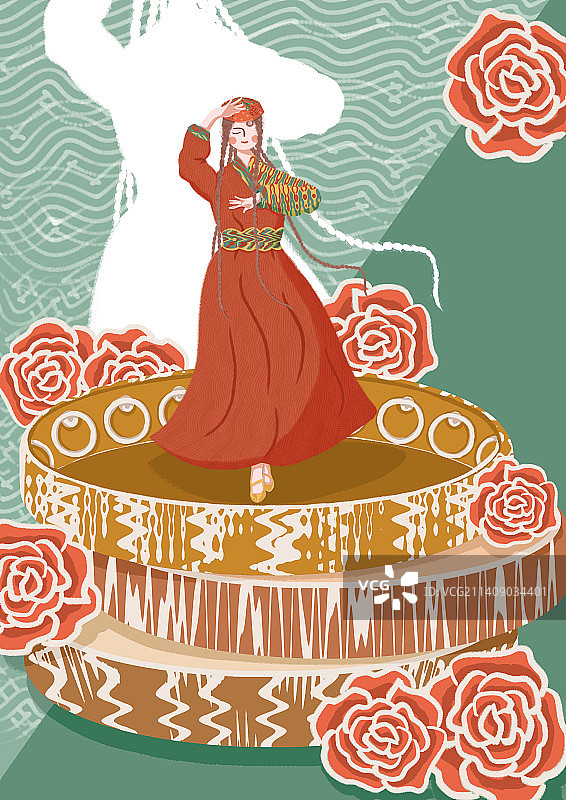 维吾尔少女图片素材
