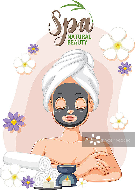 做面膜的SPA女孩图片素材