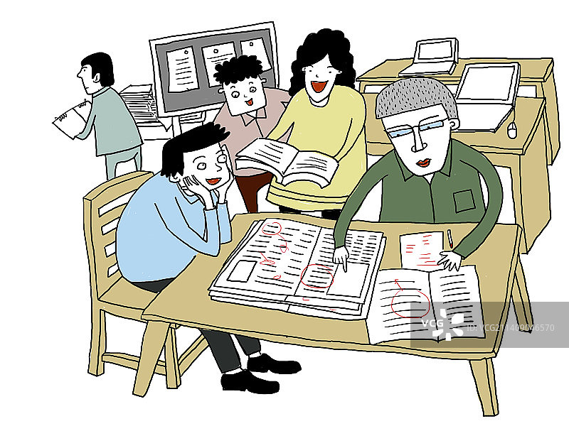 插画：编辑部图片素材