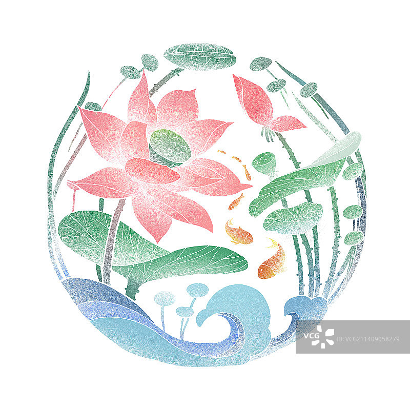 荷花纹样装饰图片素材