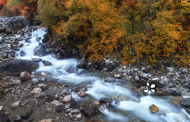 山间飞瀑--甘肃陇南宕昌官鹅沟瀑布图片素材