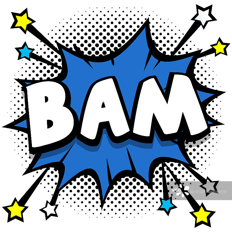 砰！波普艺术漫画对话气泡书音效图片素材