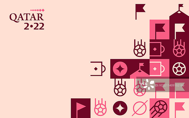 卡塔尔多哈2022足球创意几何设计图片素材