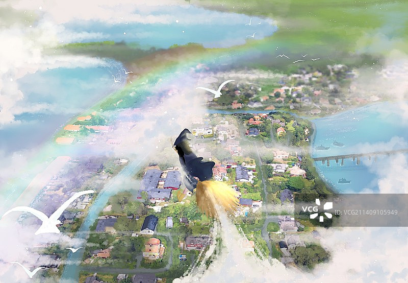 彩虹城市图片素材