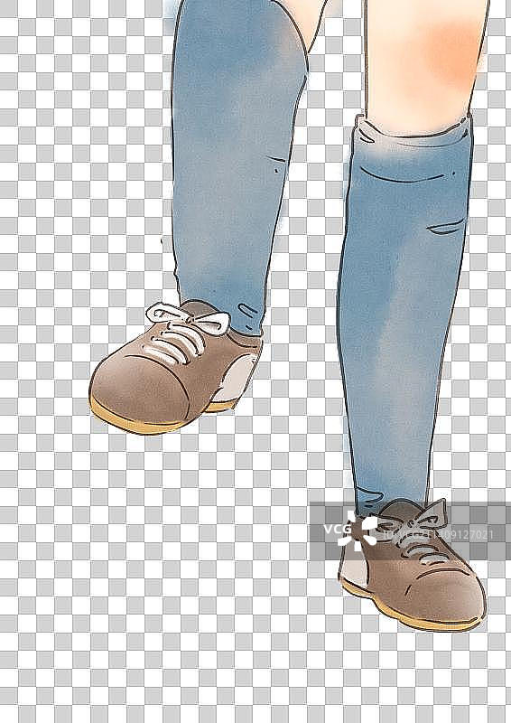 世界杯足球球员脚插画图片素材