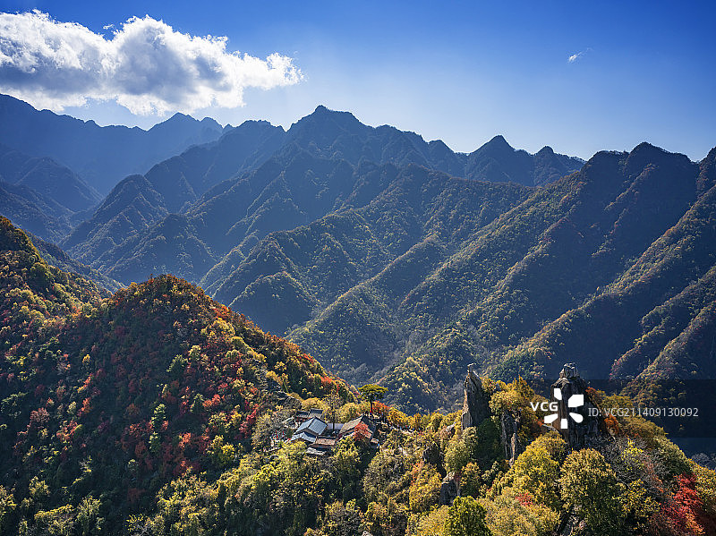 秋到陕西秦岭图片素材