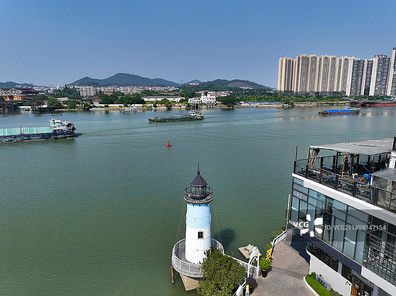 广东省佛山市顺德区容桂渔人码头航拍图片素材