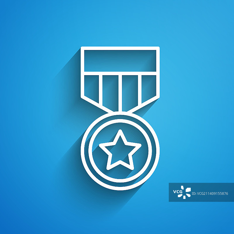 白色背景上的白色军用奖励勋章图标图片素材