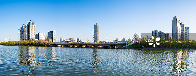 郑州CBD如意湖全景图片素材
