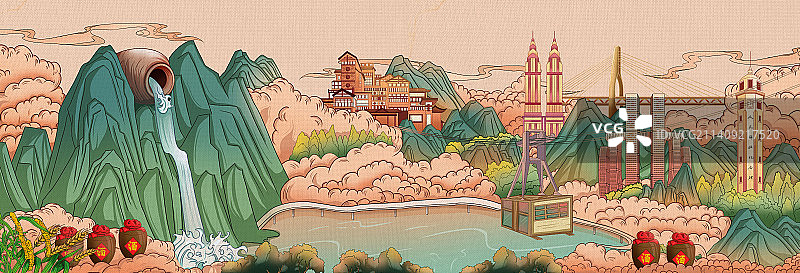 重庆城市插画图片素材