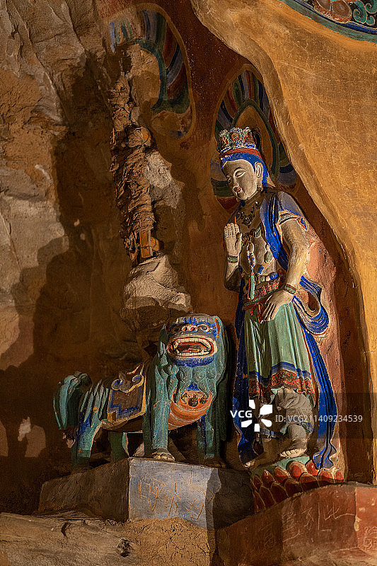 山西大同云冈石窟五华洞图片素材