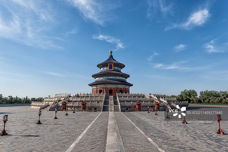 蓝天白云天坛祈年殿图片素材