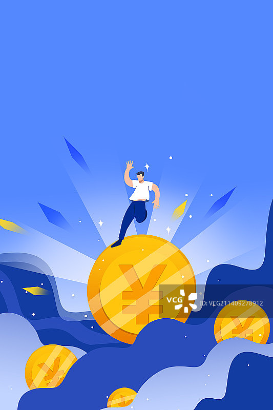 卡通手绘金融股票理财插画图片素材