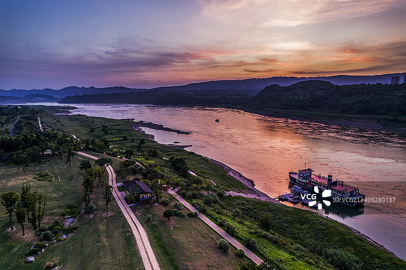 广阳岛黄昏图片素材