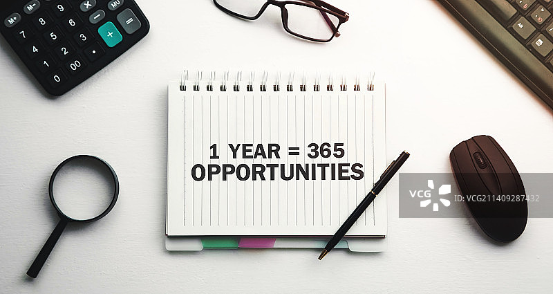 一年的365次机会，积极思考的商业理念图片素材