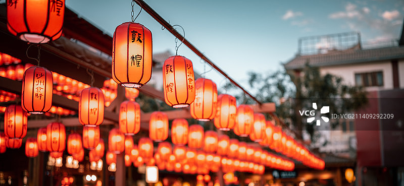 敦煌沙洲夜市图片素材