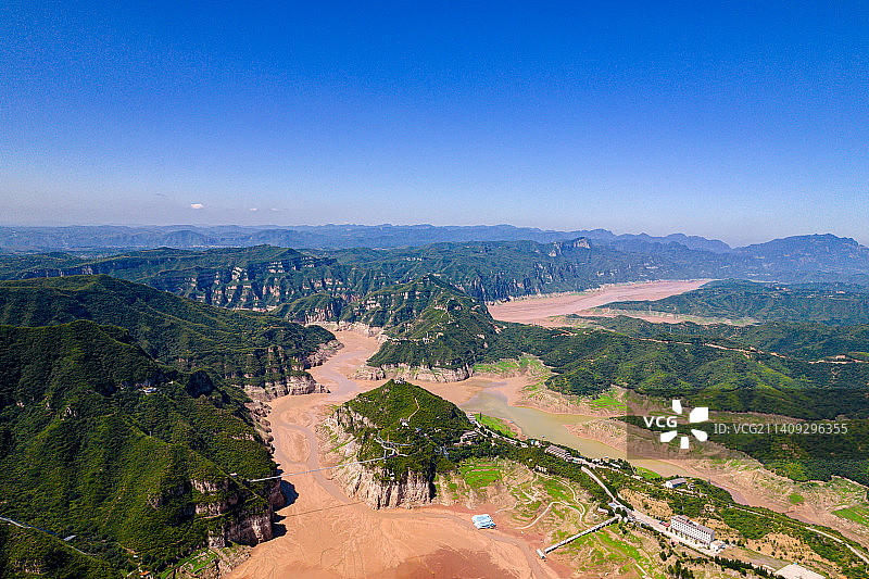 河南济源黄河三峡风景区航拍图片素材