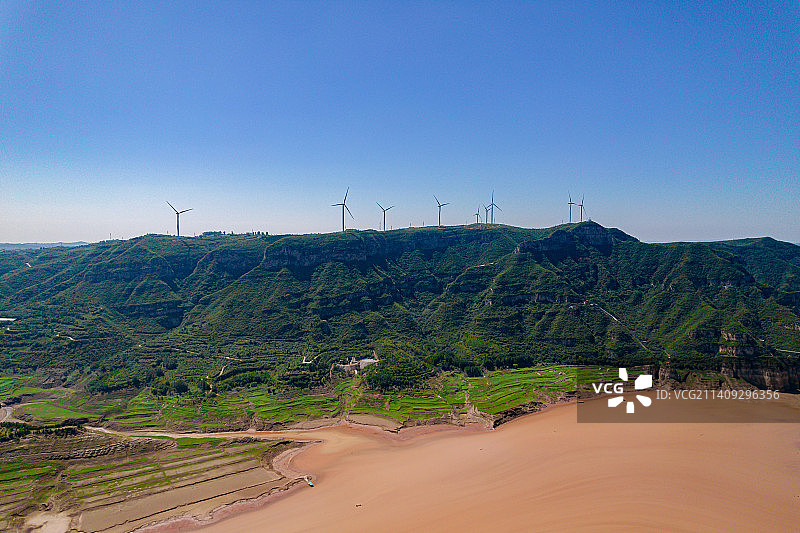 河南济源黄河三峡风景区航拍图片素材