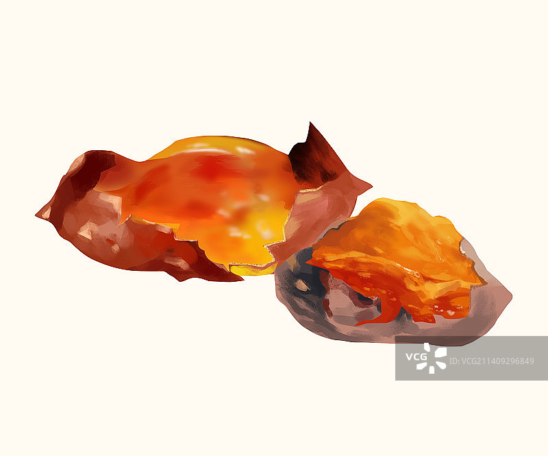 烤红薯地瓜番薯粮食熟食美味粗粮元素素材插画图片素材