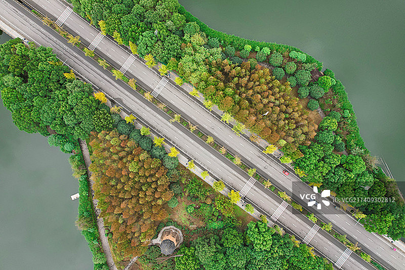 南湖路航拍记录图片素材