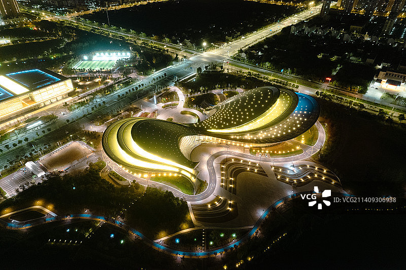 蝶湖公园航拍图片素材