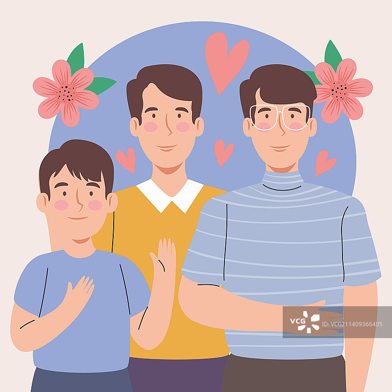 韩国成年男女与男孩图片素材