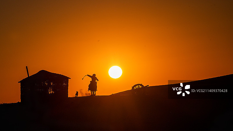 宝古图沙漠晨光驼队图片素材