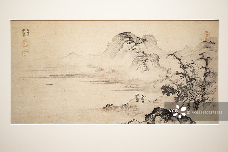 北京中国国家博物馆溪山远眺图明樊晖淮安市楚州博物馆藏品图片素材