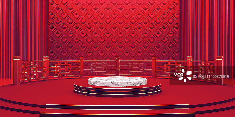 3D红色节日空间背景图片素材