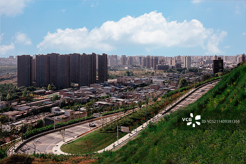 西安城市风光  少陵塬  揽月阁图片素材