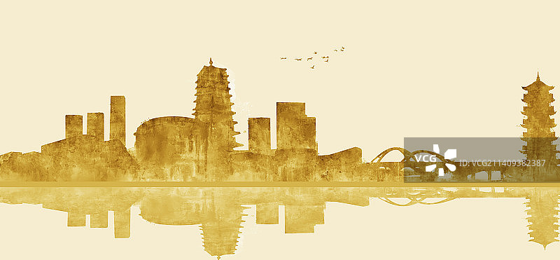 增城城市建筑插画图片素材