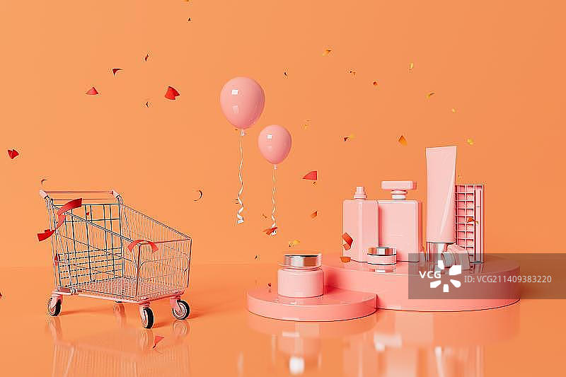 C4D风格的购物节插画图片素材