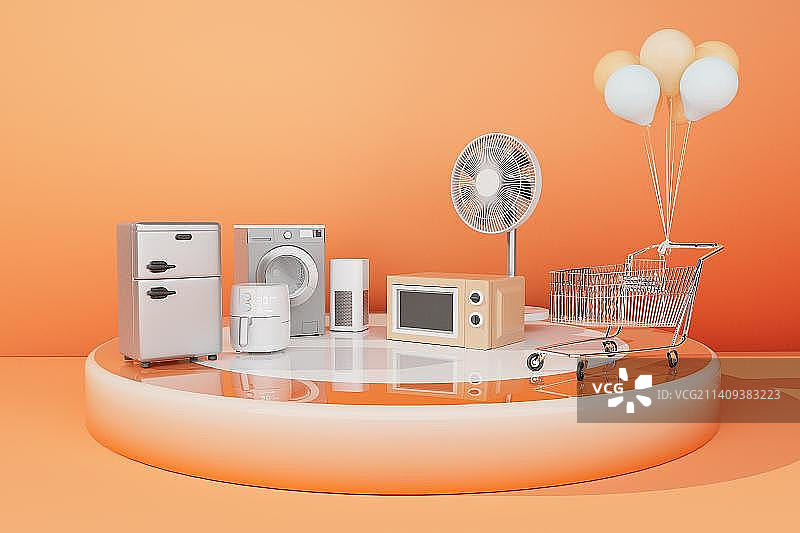 C4D风格的购物节插画图片素材