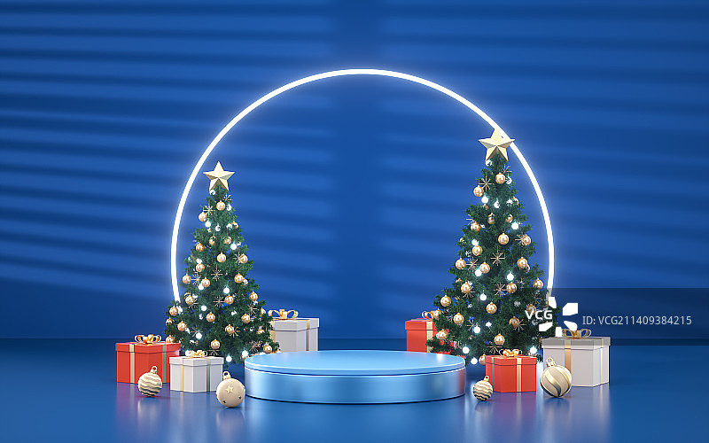 三维图形圣诞节日场景背景图片素材