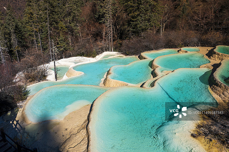 四川阿坝秋天的神仙池图片素材